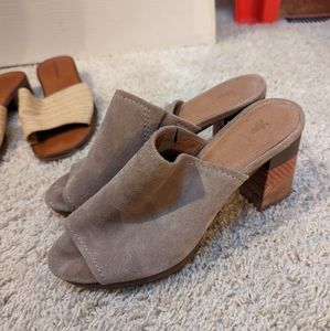 FRYE 7.5 Blake Chevron Mule Leather "ASH"